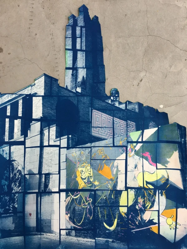 Building, cyanotype print