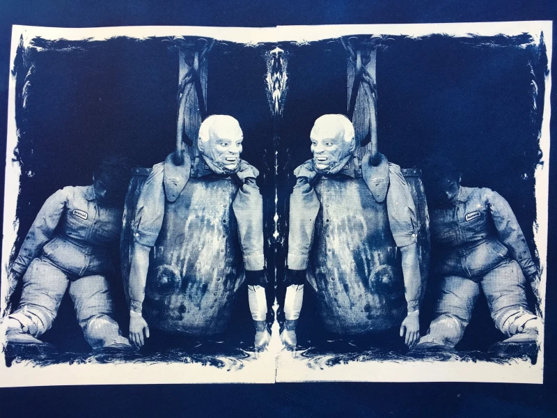 Hang, cyanotype print